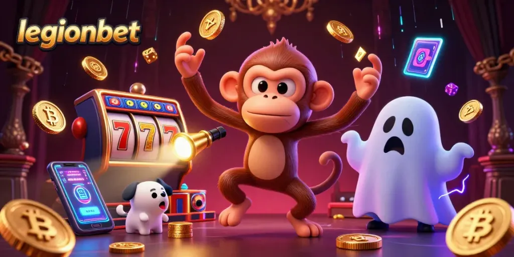 Engage in thrilling gameplay at legionbet with vibrant slots, neon graphics, and a mystical atmosphere.