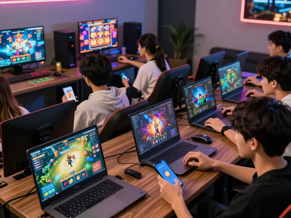 Players enjoying thrilling games at Sun Win, showcasing vibrant gaming graphics.