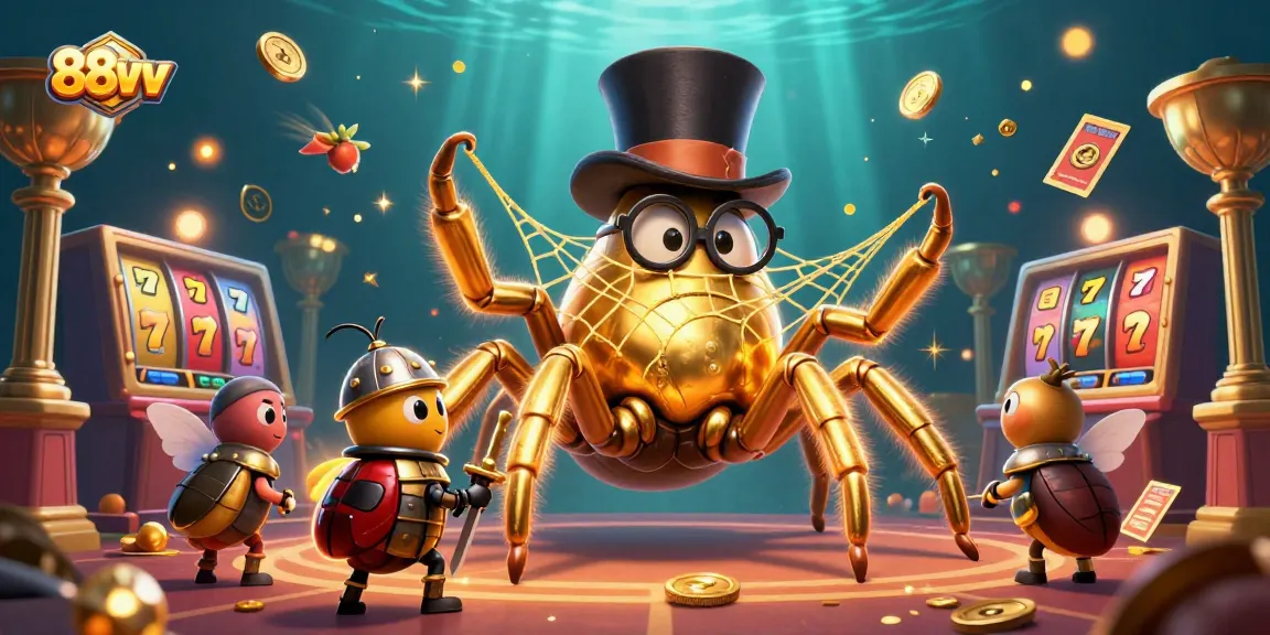Experience thrilling jackpot excitement with 88vv in a vibrant casino-themed digital illustration.
