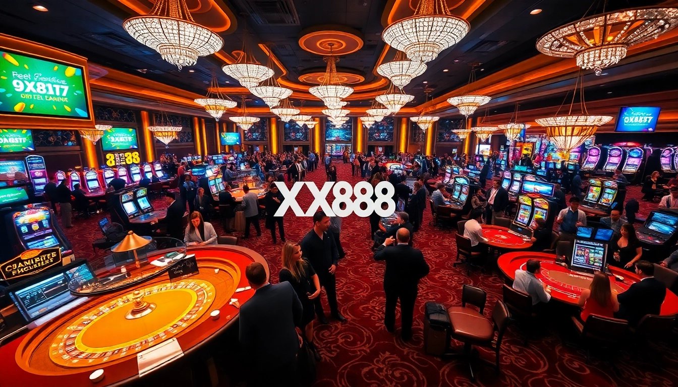 Engaging crowd at casino games, showcasing excitement and hustle of XX88 HOW platform.