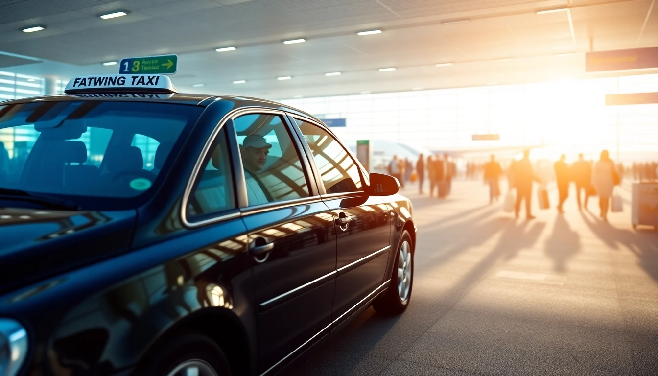 Arriving taxi at Gatwick airport showcasing comfort and reliability.