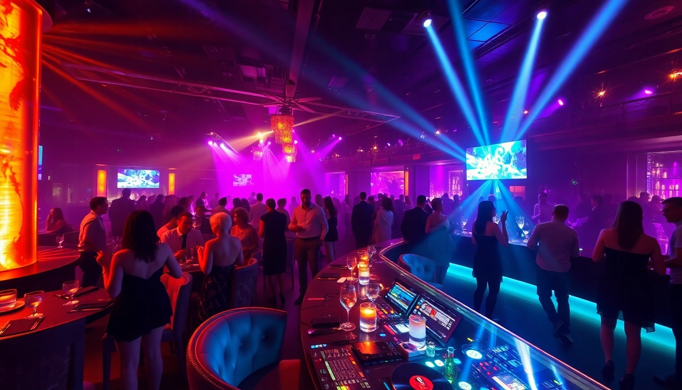 Exciting nightlife at Club sxm, featuring vibrant atmosphere and dancing performers.