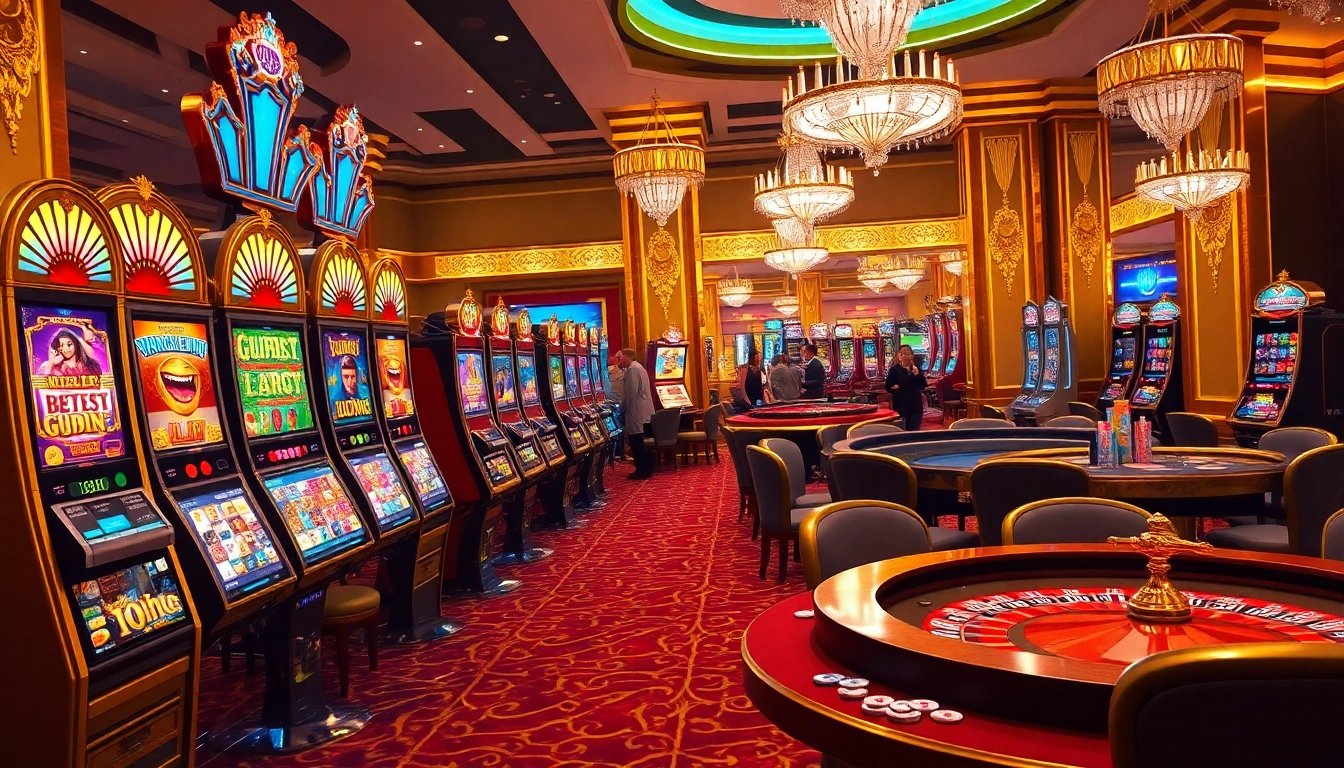 Experience thrilling wins at Situs Slot Gacor with vibrant slot machines and elegant casino settings.