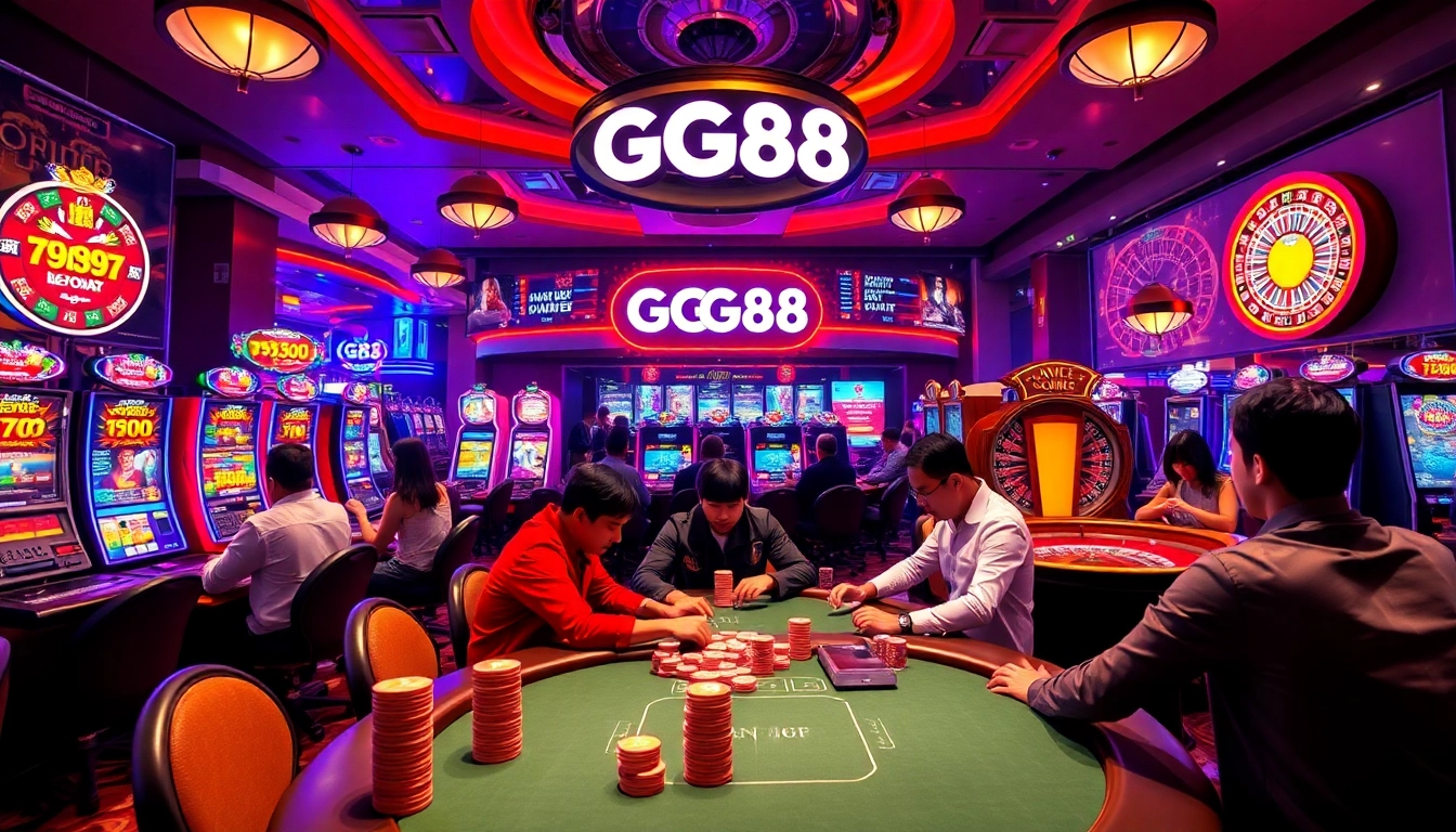 Experience the vibrant gaming world of GG88 with an immersive online casino atmosphere.