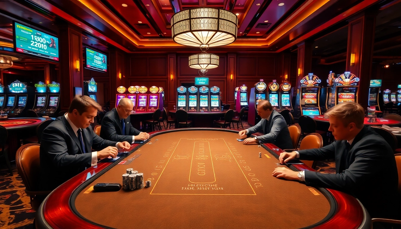 Birutoto online gambling experience highlighted by vibrant slot machines and poker action.