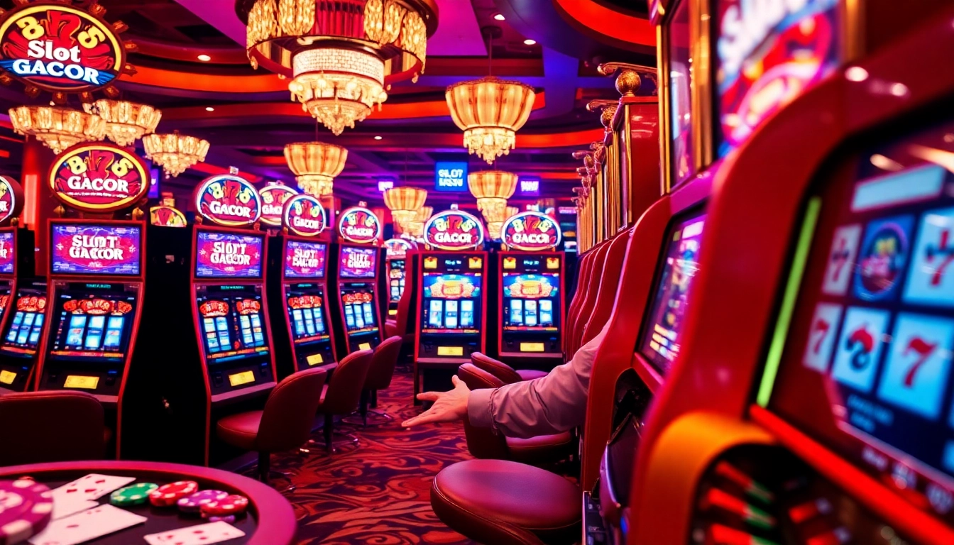 Engage with thrilling Slot Gacor games that illuminate the vibrant casino atmosphere.