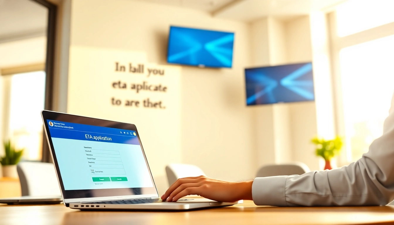 Submitting an eta application uk in a modern office setting for a streamlined process.
