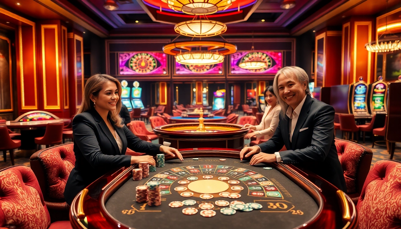 Experience immersive gameplay at https://rikvip1.store/, featuring vibrant casino tables and excited players in action.
