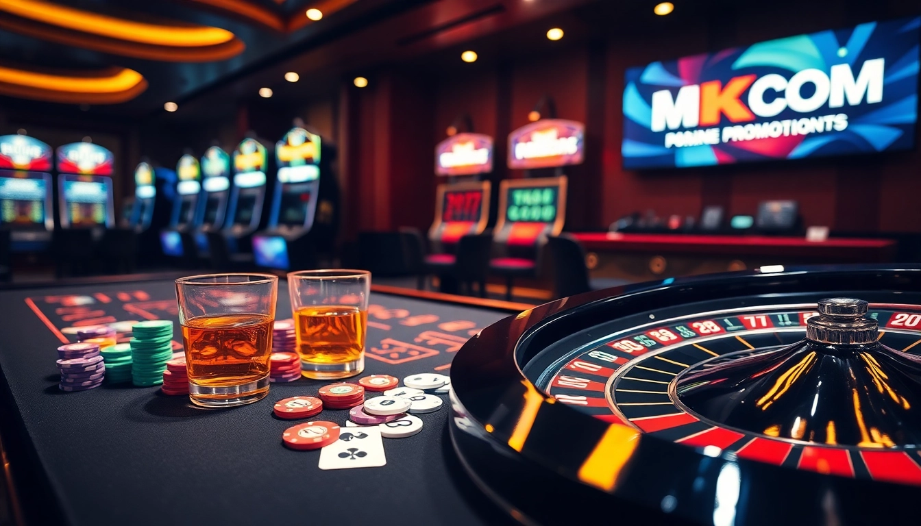 Experience high-stakes thrill at MK8.COM with vibrant poker chips and a luxurious casino ambiance.