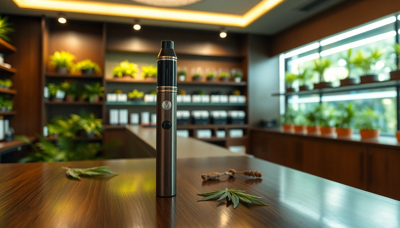 Buy DMT vape pen in a modern dispensary with inviting atmosphere and elegant design.