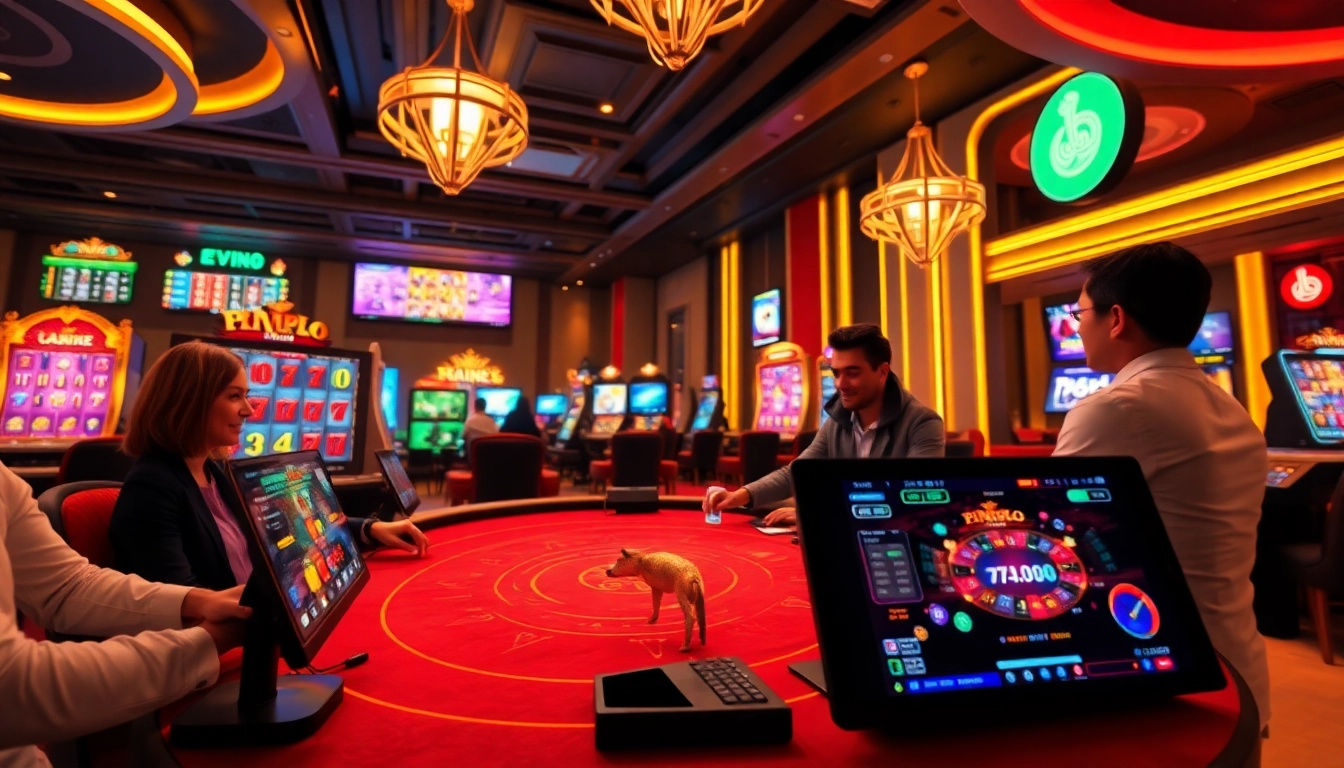 Exciting gaming experience at ev88win.live featuring online casino games and players engaged in action.