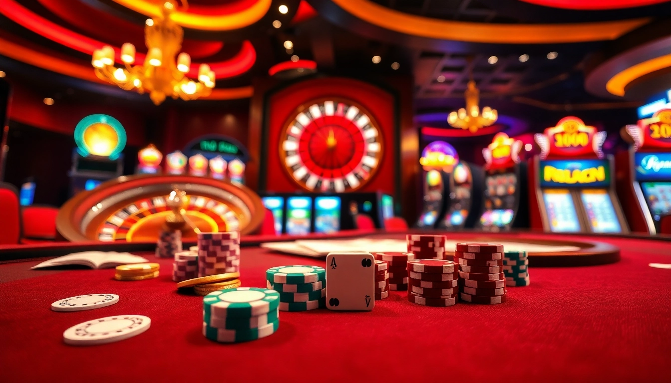 Experience the excitement of winning at https://13win.vegas/ with a vibrant casino scene featuring poker chips and roulette.