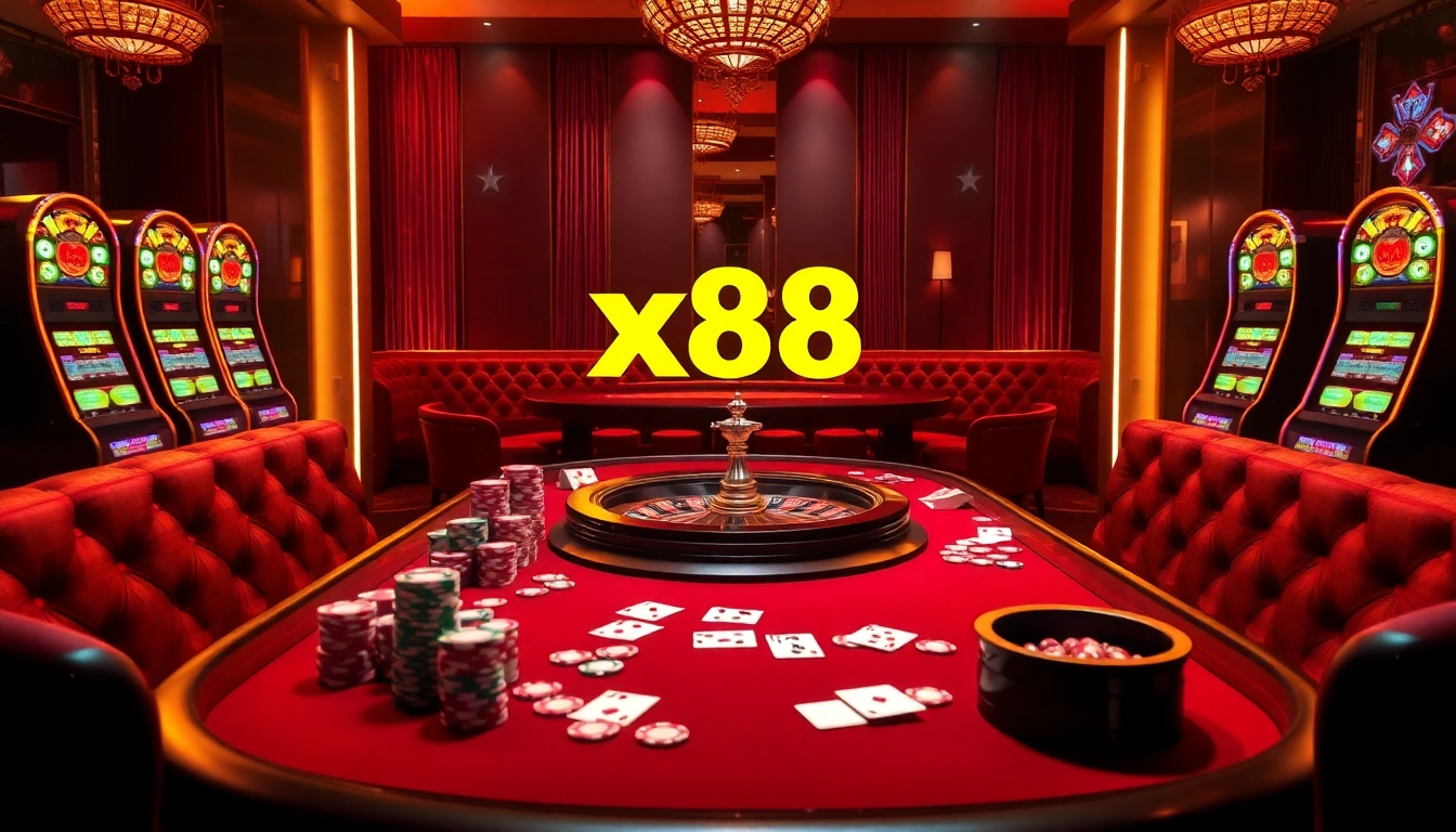 Engaged gamblers exploring betting strategies and odds at a luxurious x88 casino table.