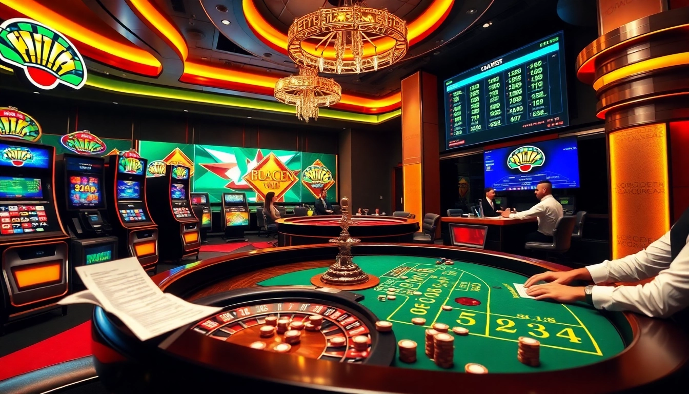 Enjoy thrilling gaming action at https://rikvip1.online/ with vibrant slot machines and live dealers in a luxurious casino scene.