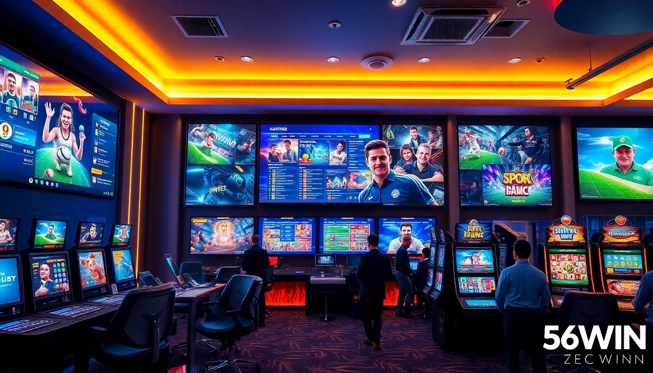 56WIN online casino environment showcasing vibrant gaming excitement.